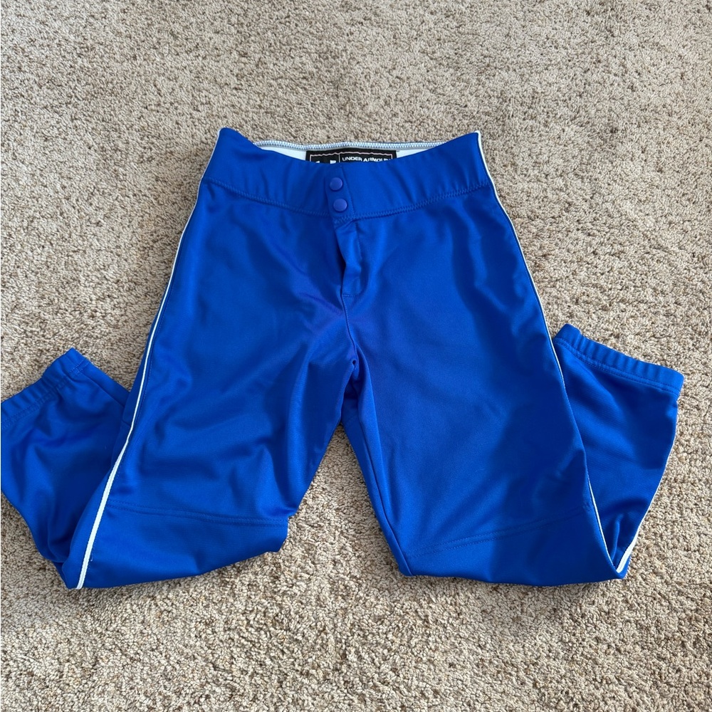 Under Armour Kids Royal Blue softball/baseball pants with White Accents